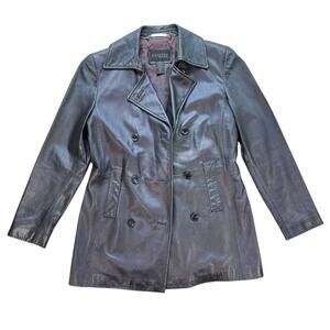 Express Buttery Soft Leather Double Breasted Trench Coat Women’s Small